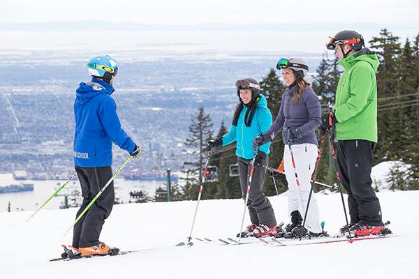 Ski and snowboard lessons for adults at Grouse Mountain